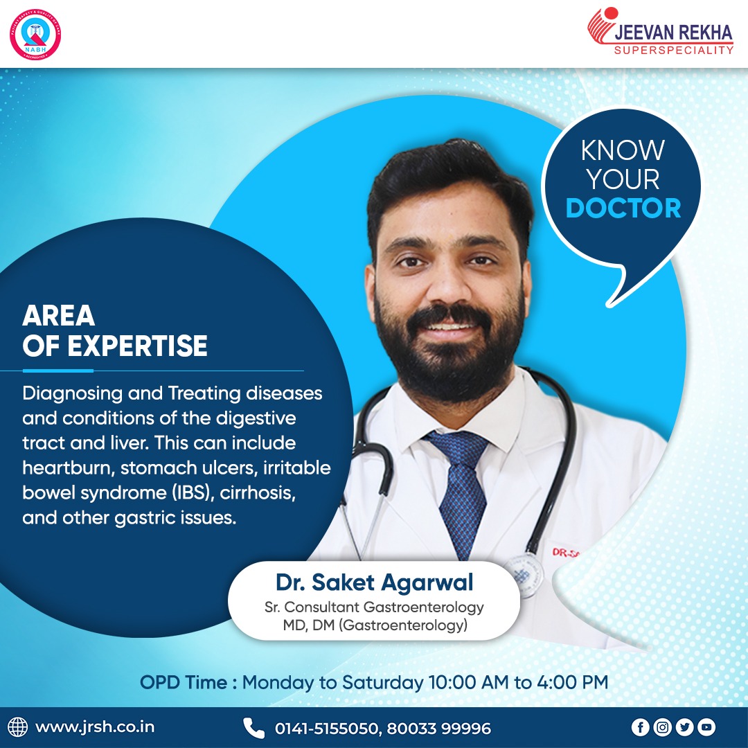 jrshjaipur's tweet photo. Dr. Saket Agarwal is a Senior Consultant Gastroenterology at Jeevan Rekha Superspeciality Hospital, Jaipur.
Book Your Appointment for your all digestive or gastric-related issues, Call at 80033 99996
#weakdigestion #gastricissues #gastroenterologistinjrsh #jeevanrekhahospital https://t.co/X6WYTVv4SM