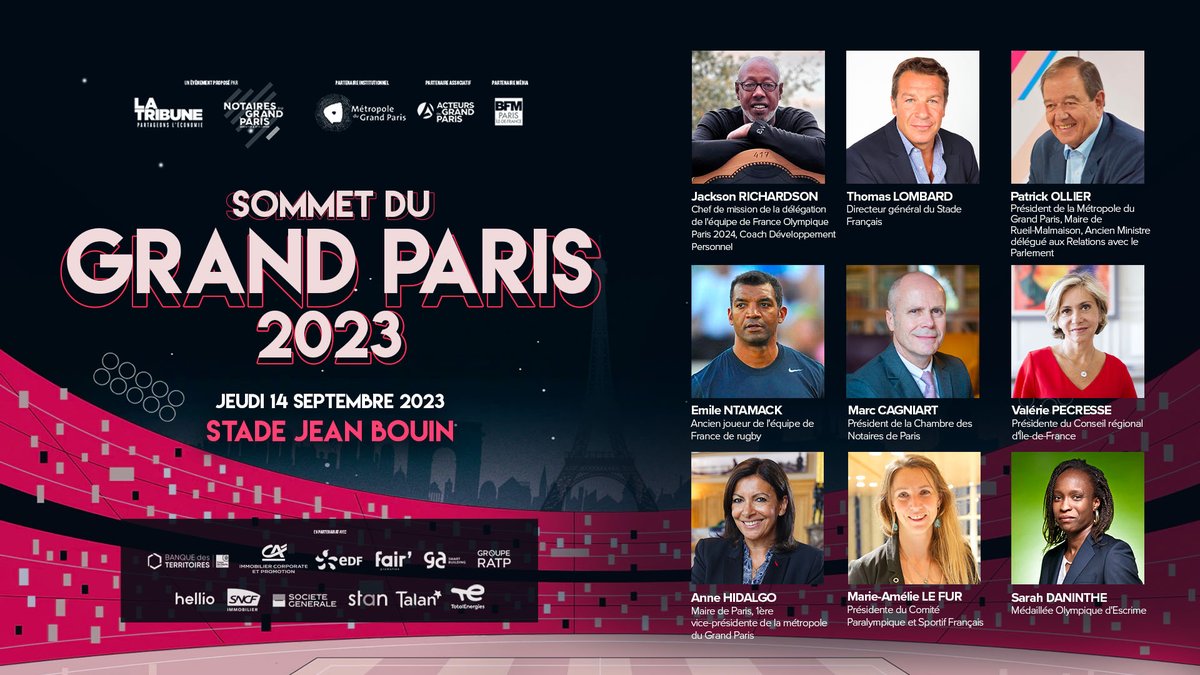 latribuneevents's tweet photo. Le 14 septembre prochain tous les acteurs du #GrandParis seront au Stade Jean Bouin pour débattre à l'occasion du #SommetduGrandParis, dans un cadre propice à un thème fondamental pour le Grand Paris : le Collectif !

Inscrivez-vous👉 https://t.co/uCgC5wEpr0

#JO2024 #Paris2024 https://t.co/96QQsM5F3X