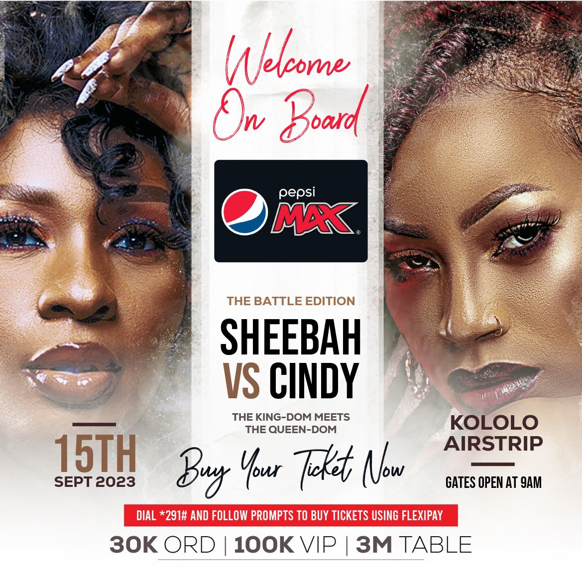 Kololo Airstrip will ask for refreshments on September 15, and fortunately, 𝐏𝐞𝐩𝐬𝐢 𝐌𝐀𝐗 will be on-site to meet that need. #CindyVsSheebah is drawing nearer by the minute. With that in mind, have you secured your pass? If not, please dial *291# and follow the prompts to…