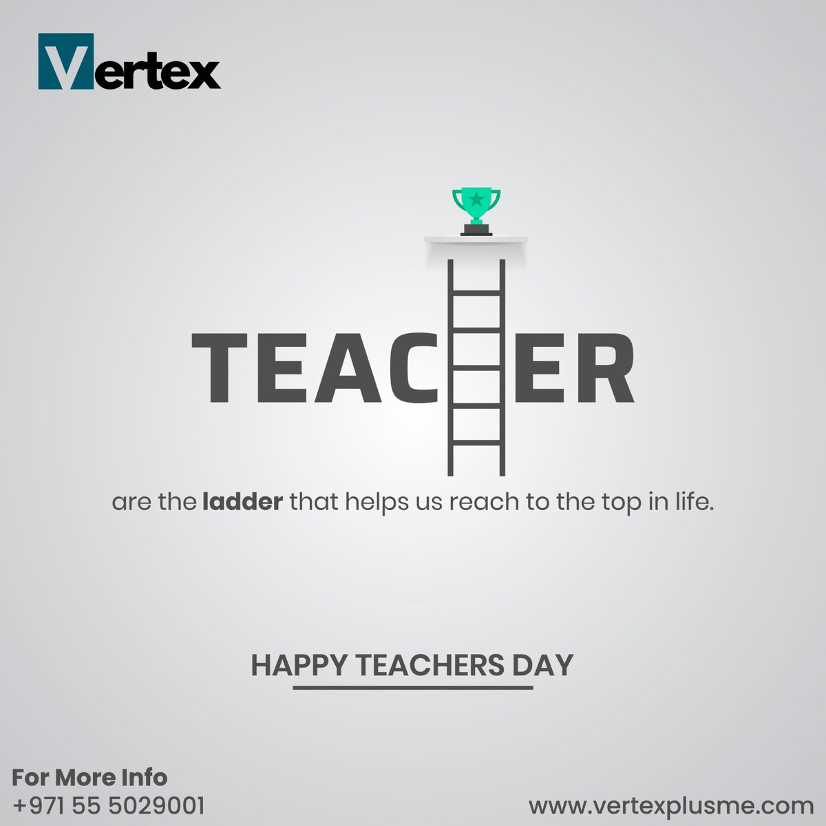 vertexplusme's tweet photo. Teachers are the ladder that help us to reach top in Life.
Happy Teacher’s Day!!
Website: https://t.co/A2E5lGn393 
Contact us : +971 55 5029001 
#teachers #happyteachersday #RopeAccessServicesDubai #VertexPlusDubai #RopeAccess #IndustrialRopeAccess #highrisemaintenance https://t.co/rNjS9o23vs