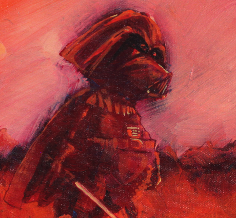 badwinds's tweet photo. I miss my paintings. They're out there...somewhere. This comes from the #FarmWars Series, "Homeland Invaded (Darth Jonesy)." 2018, acrylic on canvas
#indianart #swaia #indianmarket #sold https://t.co/euSL7r2hel