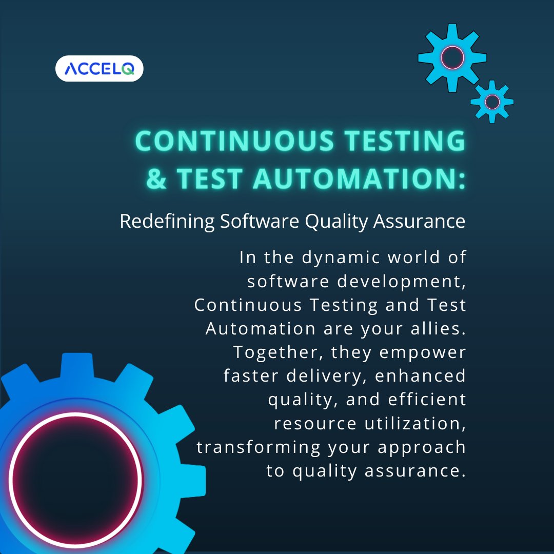 ACCELQ's tweet image. Unlock the power of continuous testing with test automation, and step into the future of quality assurance.
#TestAutomation #ContinuousTesting #ACCELQ #automation #testing #productivity #agiletesting #cloudtesting #testautomation #ai #qa #agiletesting #technology