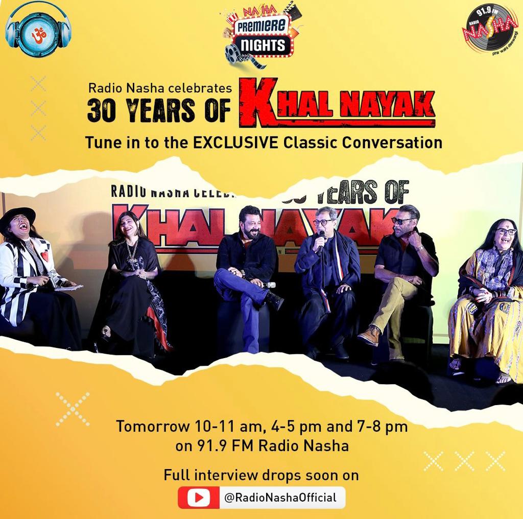 Tune in to the Exclusive Conversation from the 30 years of Khalnayak celebration! Full interview drops soon @RadioNashaIndia