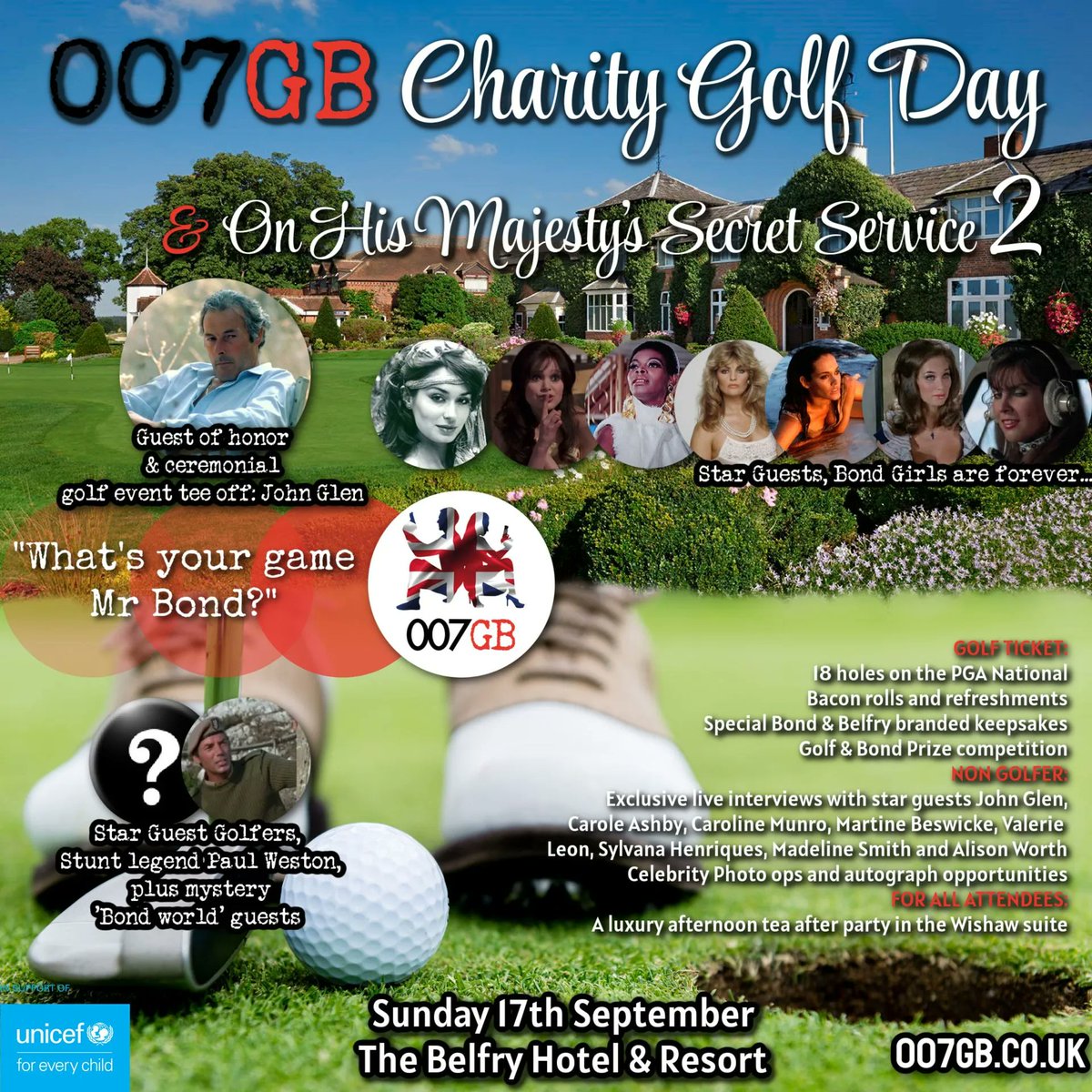007Travelers's tweet photo. 007 Event: 007GB Charity Golf Day & On His Majesty’s Secret Service 2 (17 Sep 23) with Bond guests like #JohnGlen, #CaroleAshby, #CarolineMunro #MartineBeswick, @maddysmith007 , @thevalerieleon and many more
See more here:
https://t.co/O94xfOgddz
#JamesBond #007Event @007GBClub https://t.co/dgP7hPMsUN