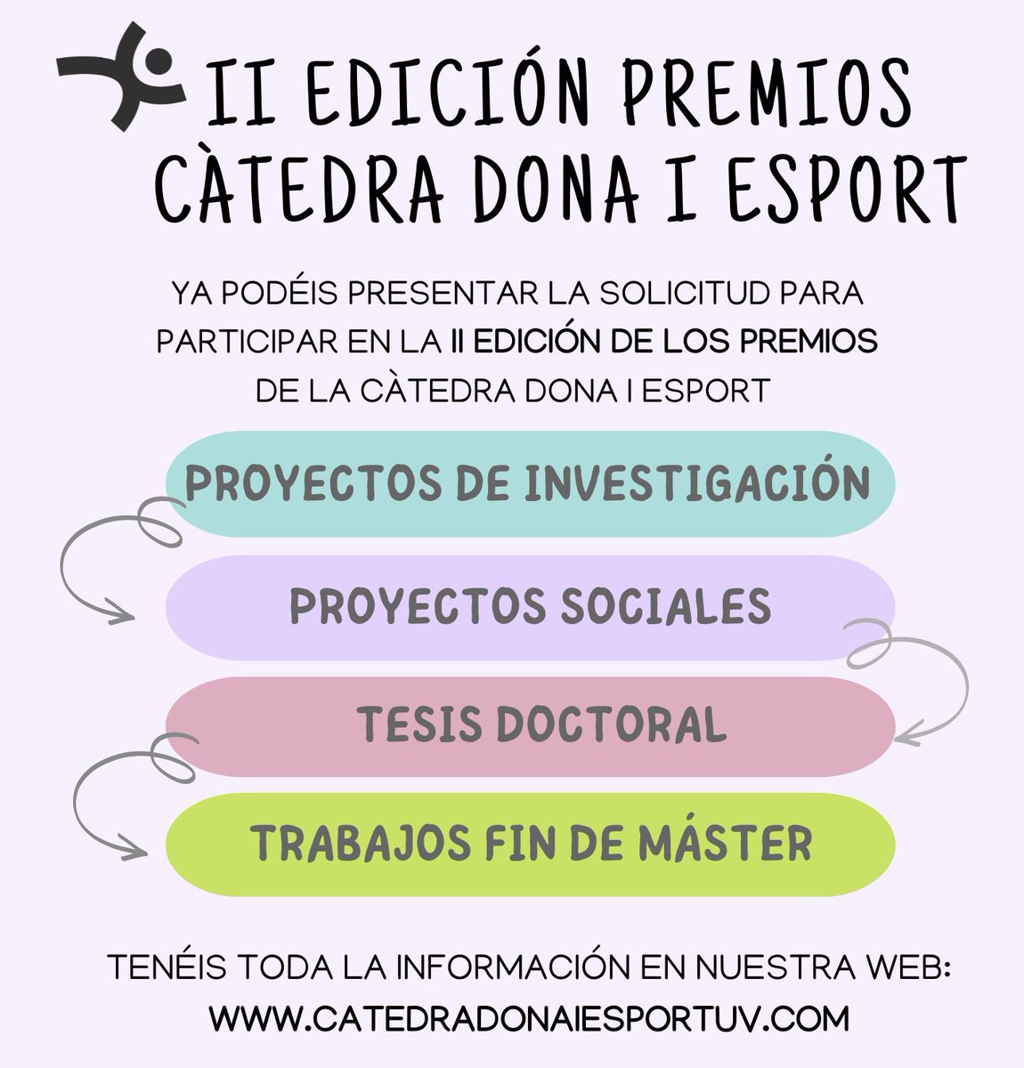 🚨Ja us podeu presentar a la II edició dels Premis Càtedra Dona i Esport <a href="/UV_EG/">Universitat València</a> 

Tota la info a:
catedradonaiesportuv.com