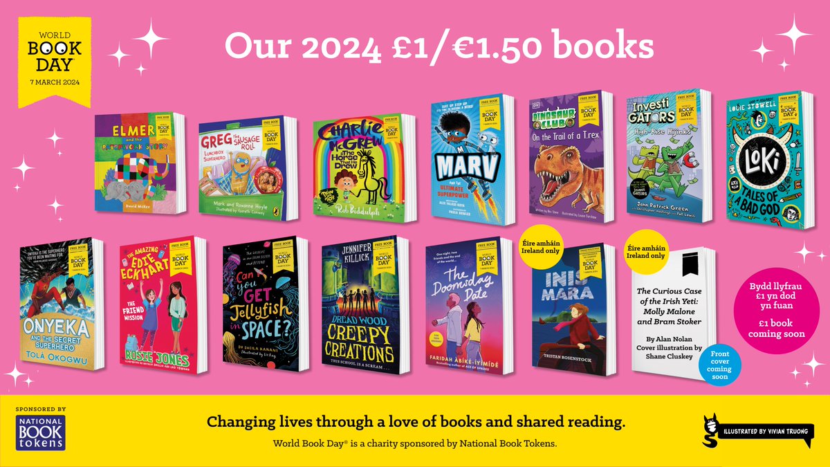 Here they all are…our brilliant line-up of £1/€1.50 books for World Book Day 2024: a fantastic range for all to choose from, FREE with a £1/€1.50 book token! We can’t wait to share them and much more with you on 7th March 2024! 🤗 #WorldBookDay