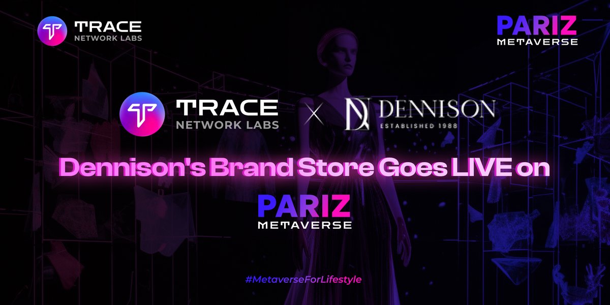 🚀 We are super thrilled to announce that <a href="/dennisonfashion/">Dennison</a>'s Brand Store in @PARIZMetaverse is NOW LIVE

The Ecommerce-only fashion brand chose #PARIZ for their first-ever store 🛍️ anywhere!

👉Experience the store here: pariz.trace.network/shoppinp

#MetaverseForLifestyle