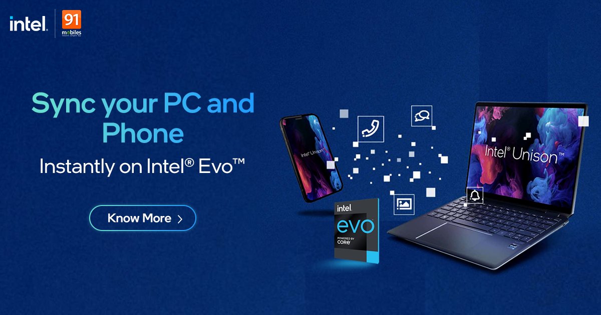 91mobiles's tweet image. Quickly and seamlessly sync your phone and laptop with Intel Unison on Intel Evo laptops. Let that sync in! #IntelEvo #13thGen #12thGen #IntelCore @IntelIndia 

Click here to know more: 91mobiles.com/intel-evo