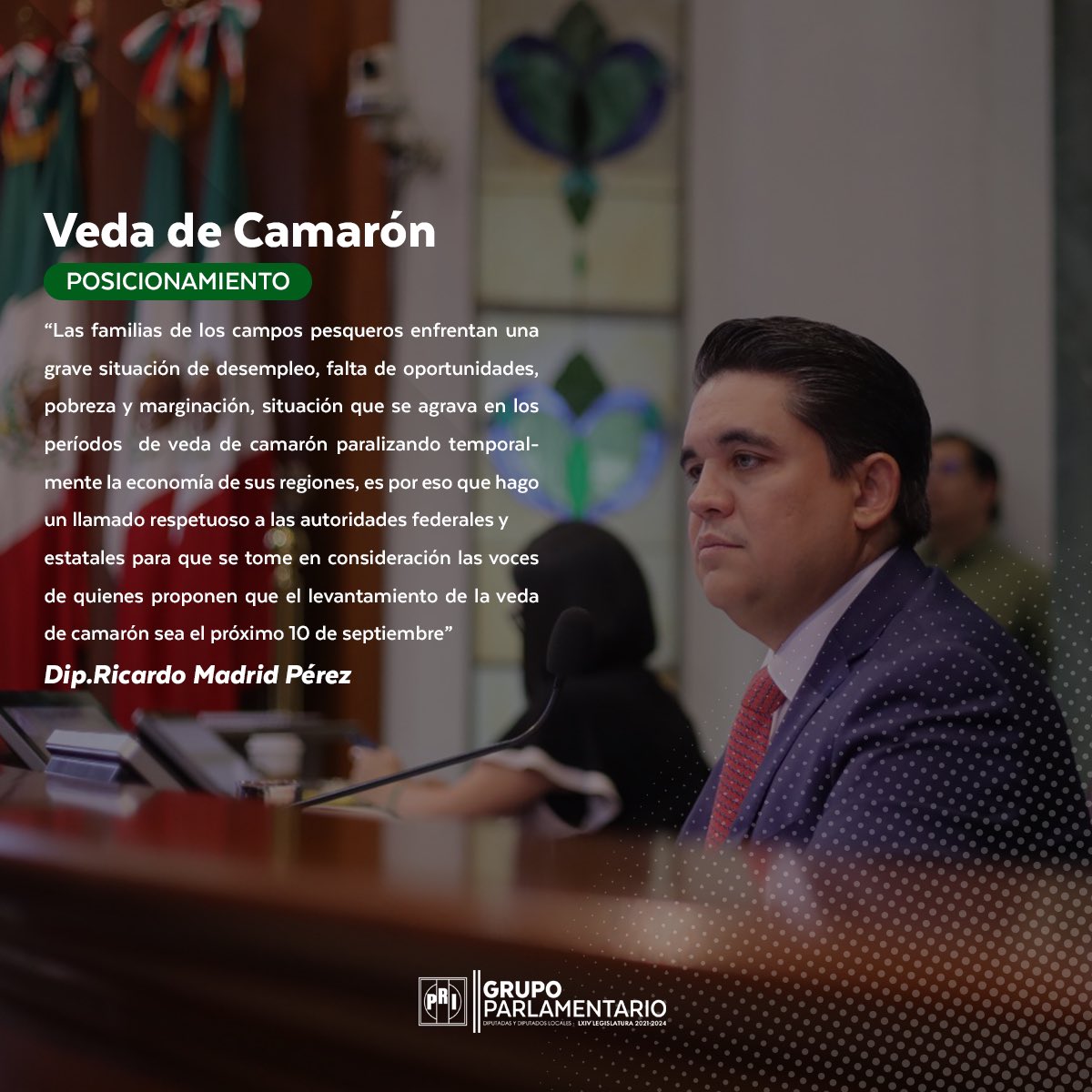 gpprisinaloa's tweet photo. #Posicionamiento 
Veda de camarón. 🦐 

“Las familias de los campos pesqueros enfrentan una grave situación de desempleo, falta de oportunidades, pobreza y marginación, situación que se agrava en los períodos de veda”.

Dip. @RicardoMadridP

#CongresoSinaloa #Sinaloa #Septiembre https://t.co/BD4jiDs8v4