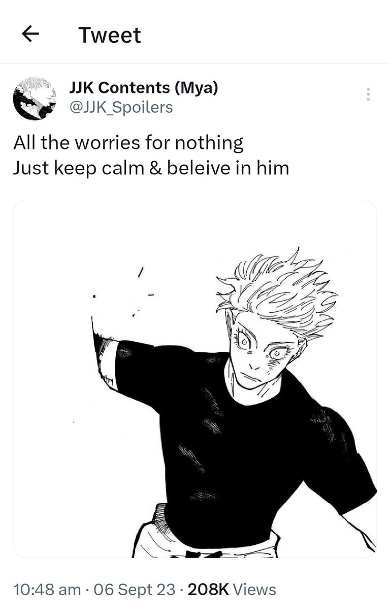 thatdark_kid's tweet photo. @JJK_Spoilers So this was a lie? https://t.co/buYRcIutX4