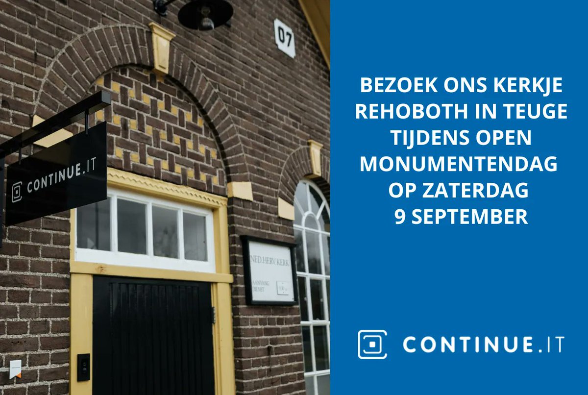Dit jaar is kerkje Rehoboth in Teuge, sinds 2020 in gebruik als ons tweede kantoor, deelnemer van Open Monumentendag. Op 9 sept bieden wij van 10.00 tot 17.00 uur belangstellenden de mogelijkheid om het monumentale kerkje te bezichtigen. Van harte welkom op Rijksstraatweg 219!
