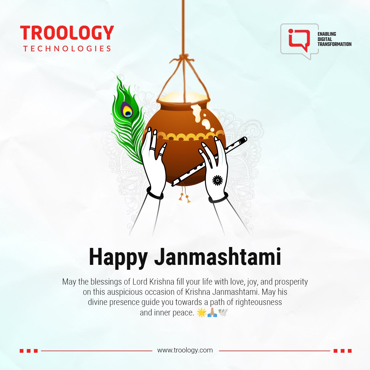 TROOLOGY's tweet photo. 📷 Happy Janmashtami! 📷
Let's rejoice in the divine aura of Lord Krishna's birth on this auspicious day! 📷📷

#Janmashtami #LordKrishna #FestivalOfJoy #DivineBlessings #SpiritualJourney 📷📷 #TROOLOGY https://t.co/1xPRfxrkg5