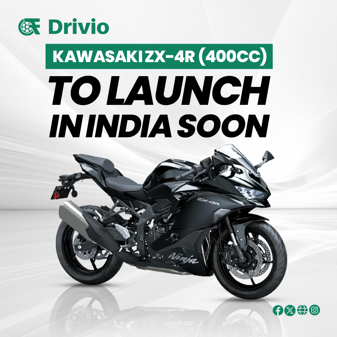 Hold on tight, folks! The Kawasaki ZX-4R (400cc) is about to take the Indian two-wheeler scene by storm. 🏍️

Read more drivio.in/news/kawasaki-…

#Kawasaki #ZX4R #BikeLaunch #IndianBikers #SpeedyRides #RideWithPower #KawasakiIndia #ExcitingNews #drivio_official