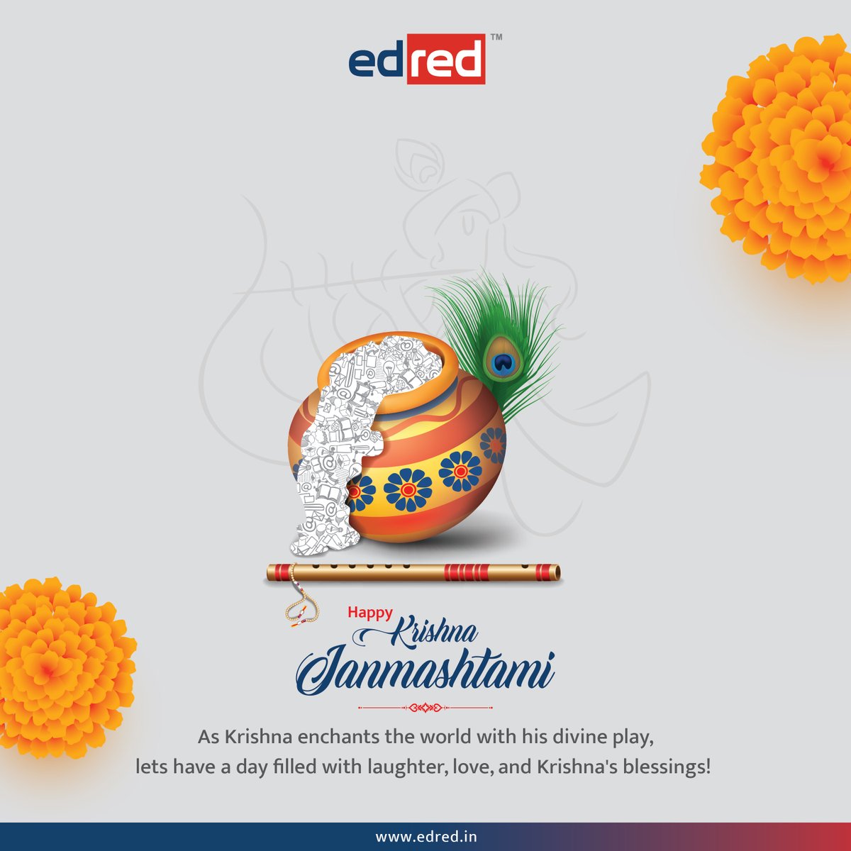 EdredEdtech's tweet photo. Just as Lord Krishna teaches us that love knows no bounds, and devotion can move mountains, life is always lovable in everything we do. 🦚

Like the enchanting tunes of Krishna's flute, let our life resonate with harmony and bliss. 🪈 https://t.co/B1ZphIaB53