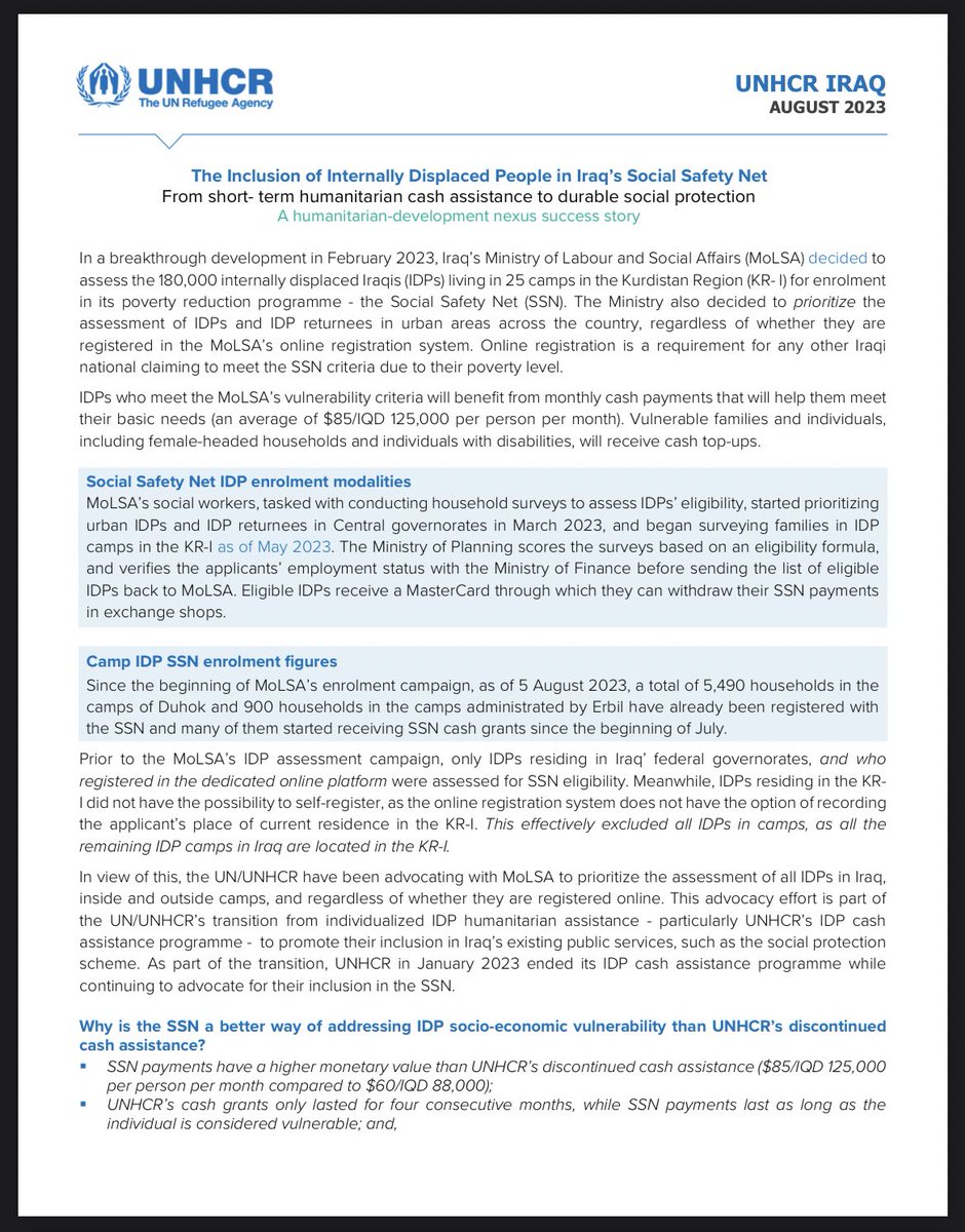 jnbeuze's tweet image. How to get out of cash?

Nowadays responses to crises extensively rely thereon

Many well know good reasons

But such programmes rapidly dry out

Great example of a transition to more sustainable anti-poverty mechanism

#IDPSolution #BeyondHumanitarianAid

data.unhcr.org/en/documents/d…