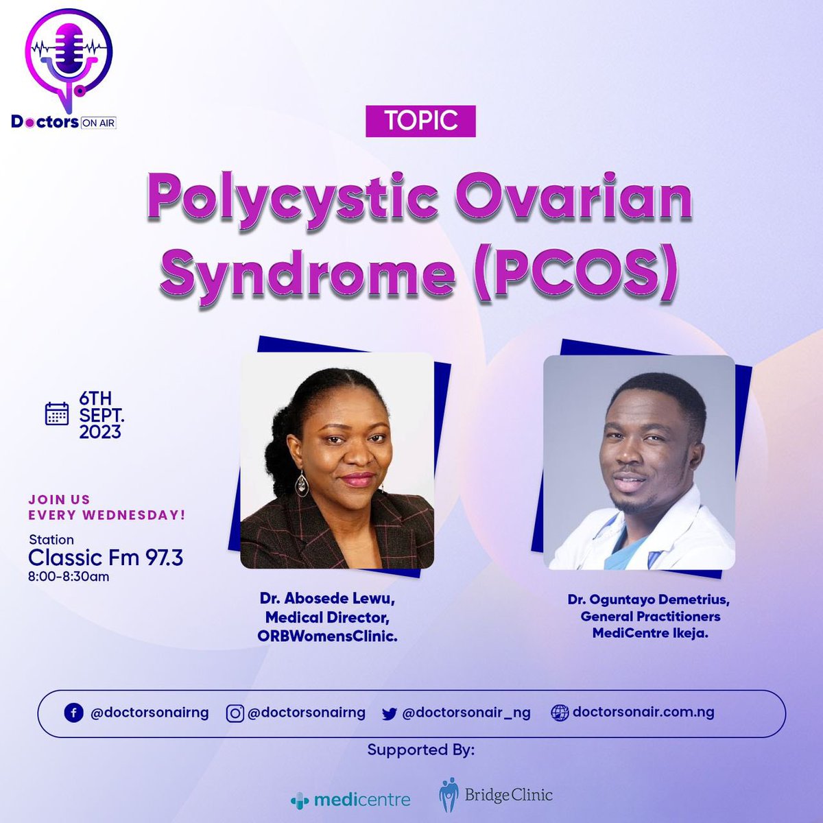 SoftLifeGynae's tweet photo. I will be @classicfm973 today still talking about PCOS. 

Kindly tune in.
Let’s talk PCOS

@campaign_pcos @pcoschallenge @pcosdiva 
#pcos #pcosweightloss 
#pcosawareness #pcoscommunity 
#PCOS
#PCOSAwarenessMonth https://t.co/g7SkMq79XC