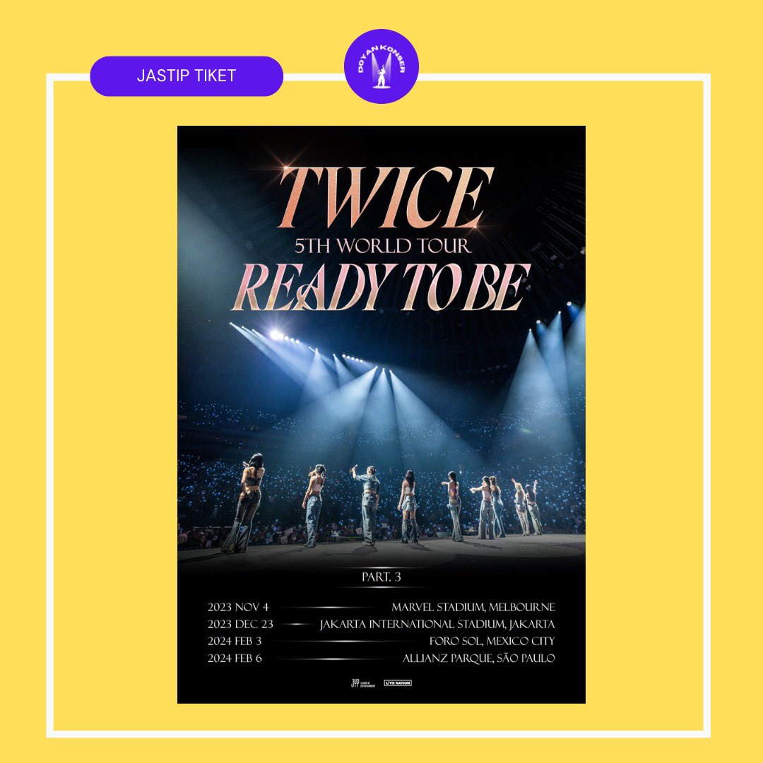 neosoftboys's tweet photo. [OPEN JASTIP TIKET ✨ TWICE 5TH WORLD TOUR ‘READY TO BE’ in Jakarta ✨]

📍Jakarta International Stadium
🗓️23 Desember 2023

❗️LIMITED SLOT❗️
✔️Trusted 1000%
✔️Jasa ticketing ONLY (tiket menggunakan data pembeli)
✔️Fee 200k /tiket (Bookslot 50k /tiket) https://t.co/9eRvsdr9O4