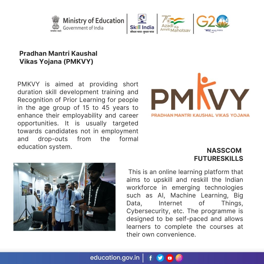 #G20India: PA 3 of the #G20 #EdWG shines a spotlight on capacity building, lifelong learning, and #FutureOfWork. It emphasizes the need to fortify mechanisms for skilling, reskilling and upskilling while facilitating transition between academic & vocational education and training…