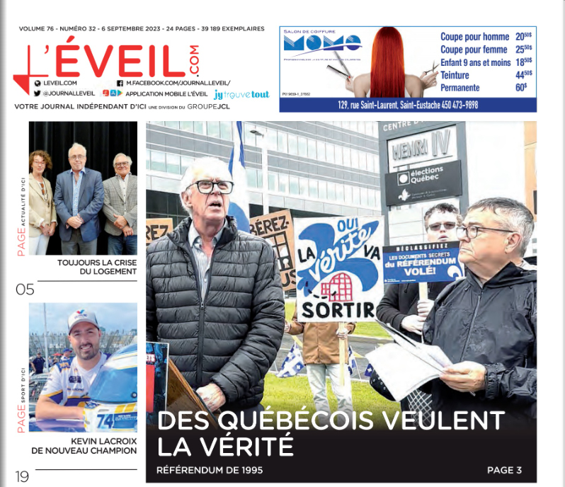 PaysQuebec's tweet photo. 📰@JournalLeveil 
Des Québécois veulent la vérité

«Nous somme outrés qu'il refuse de déclassifier ces documents secrets... nous ne pouvons accepter le concept de «tri»...» — Benoît Roy, RPS.
Lire PDF : https://t.co/s9ns9AuDEI

#polQc #Référendum #DGEQ #RPSQuebec #paysQc #Quebec https://t.co/zlkoxEQmkb
