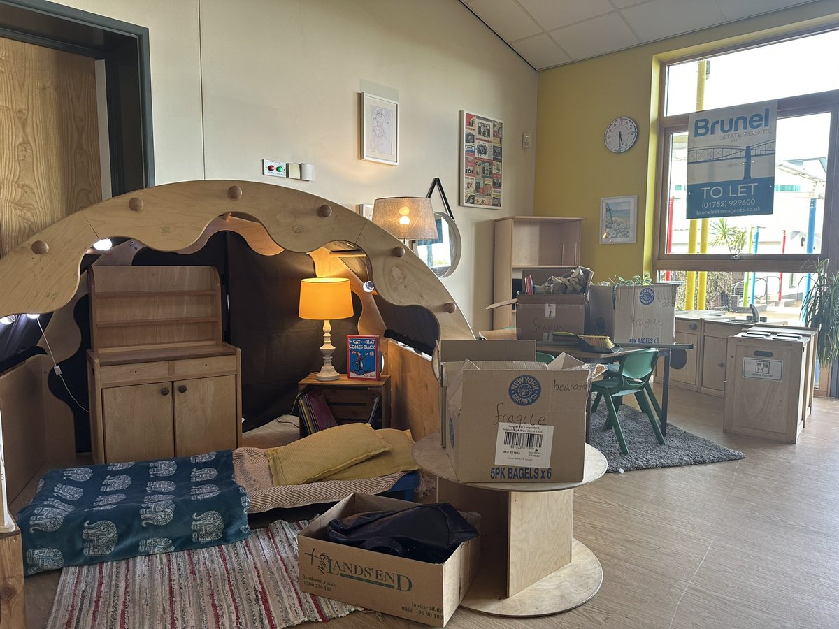 Excited to see how our new cohort choose to unpack the home corner this morning! 📦 @EarlyExcellence @CassieLoramMCA #transition #newcohort #playbasedlearning #earlyyears #curiosityapproach #childled