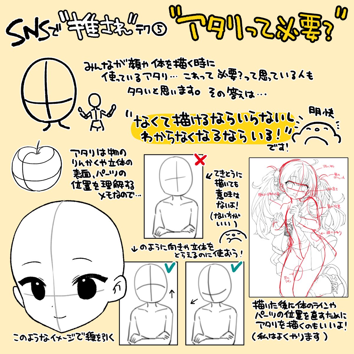 SNSでいいねをもらいやすくするための絵の描き方
アタリについて必要か一度考えてみよう
うまく使えば絵を描きやすくなる助けになるよという話 