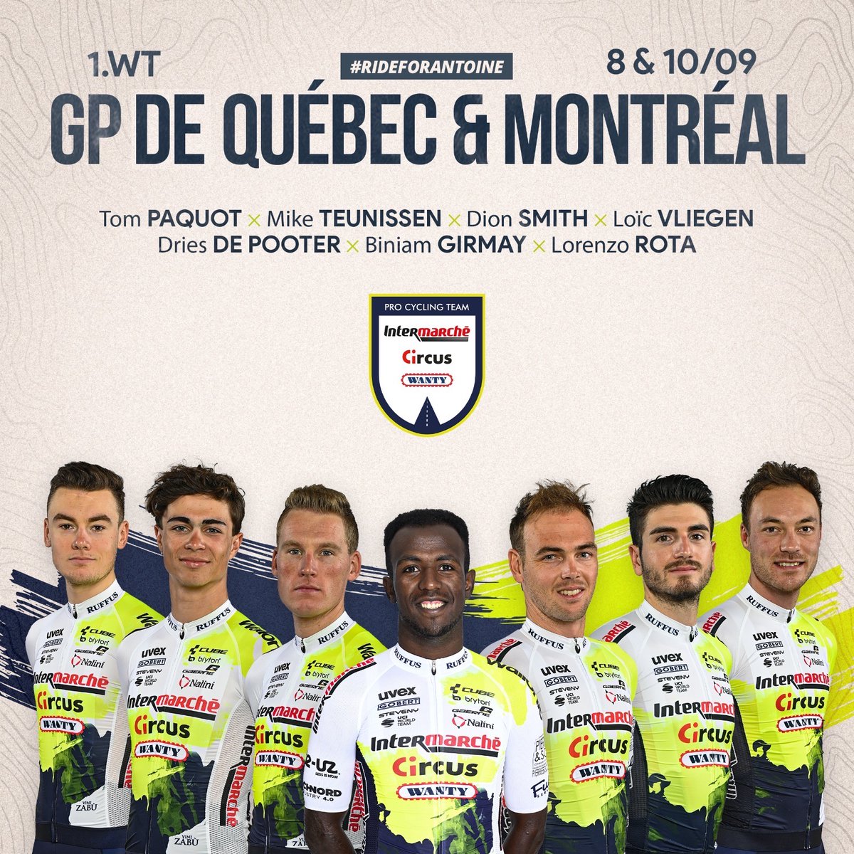 We arrived in Canada for GP Québec (Friday) and GP Montréal (Sunday) 👋🇨🇦 #GPCQM 🇧🇪 Dries De Pooter 🇪🇷 Biniam Girmay 🇧🇪 Tom Paquot 🇮🇹 Lorenzo Rota 🇳🇿 Dion Smith 🇳🇱 Mike Teunissen 🇧🇪 Loïc Vliegen