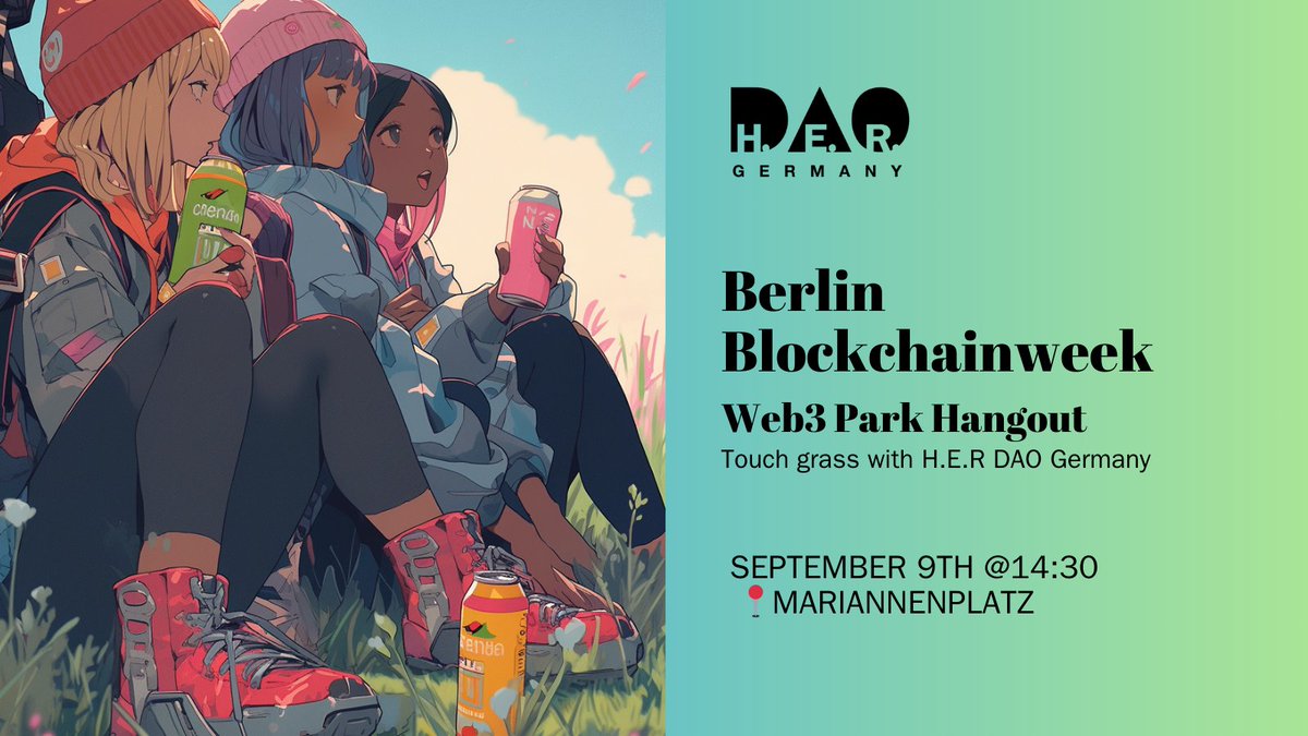H.E.R. DAO Germany (@herdaogermany) on Twitter photo Gm,
<a href="/BerBlockWeek/">Berlin Blockchain Week 🐻➡️ June 7-22, 2025</a> is coming up, so we decided to host a Park Hangout. 🌿
Join us and other like-minded, touch grass, talk web3, and connect over drinks. ☀️
Register here: lu.ma/pdug7aex
See you soon! Gm,
<a href="/BerBlockWeek/">Berlin Blockchain Week 🐻➡️ June 7-22, 2025</a> is coming up, so we decided to host a Park Hangout. 🌿
Join us and other like-minded, touch grass, talk web3, and connect over drinks. ☀️
Register here: lu.ma/pdug7aex
See you soon!