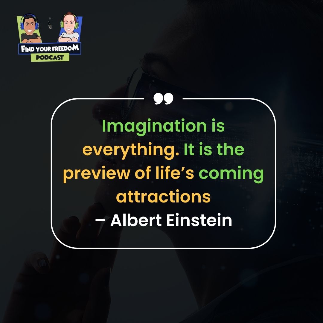 FYF_POD's tweet photo. 🌟“Imagination is everything. It is the preview of life’s coming attractions.” – Albert Einstein 🌟
.
Albert Einstein's iconic quote, "Imagination is everything. It is the preview of life's coming attractions," encapsulates the profound power of creative thought.
.
Imagination is the canvas upon which innovation, progress, and dreams take shape. It's the spark that ignites the pursuit of the extraordinary, offering a glimpse into the future's potential.
.
As Einstein suggests, our ability to imagine shapes the path ahead, propelling us to create the realities we envision.
.
From scientific breakthroughs to artistic masterpieces, the history of human achievement is a testament to the truth of this statement.
.
Imagination is the seed that germinates into the remarkable tapestry of our lives.
.
.
https://t.co/xdcmOoNc7l for all the resources and tools you need to Find Your Own Freedom!
.
Each week Find Your Freedom sits down with an extraordinary entrepreneur to give insight into how they built their companies, the lessons they learned and the resources they recommend.
.
As we say, "This is the Podcast we wish we had when we were coming up!"
.
.
Like what you heard? Give FYF a like, comment and subscribe to get updates on our weekly drops. Follow the FYF Pod: https://t.co/FIs0iHSsQh
.
.
#entrepreneurship #entrepreneur #growthmindset #hustle #getsuccessful