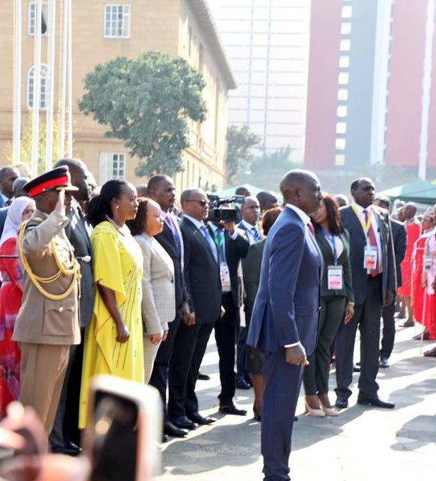 EnviClimateC_Ke's tweet photo. His Excellency President William Ruto arrives at KICC for the third and final day of the #ACS23. The President was received by @Environment_Ke Cabinet Secretary Hon Soipan Tuya, @EnviClimateC_Ke PS @Eng_F_Ngeno, Nairobi Governor Johnston Sakaja among other leaders #ACS23 https://t.co/UZqbD8bkr0