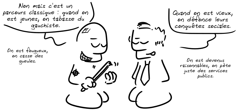 ptilouk's tweet image. [Nouvelle BD rendue accessible] Les zextrêmes

L'occasion de rappeler que, dans les faits, dans l'histoire de France récente, ce ne sont pas « les zextrêmes » qui se rejoignent, mais bien les droites…

grisebouille.net/les-zextremes/

#GriseBouille #a11y #politique #extremes