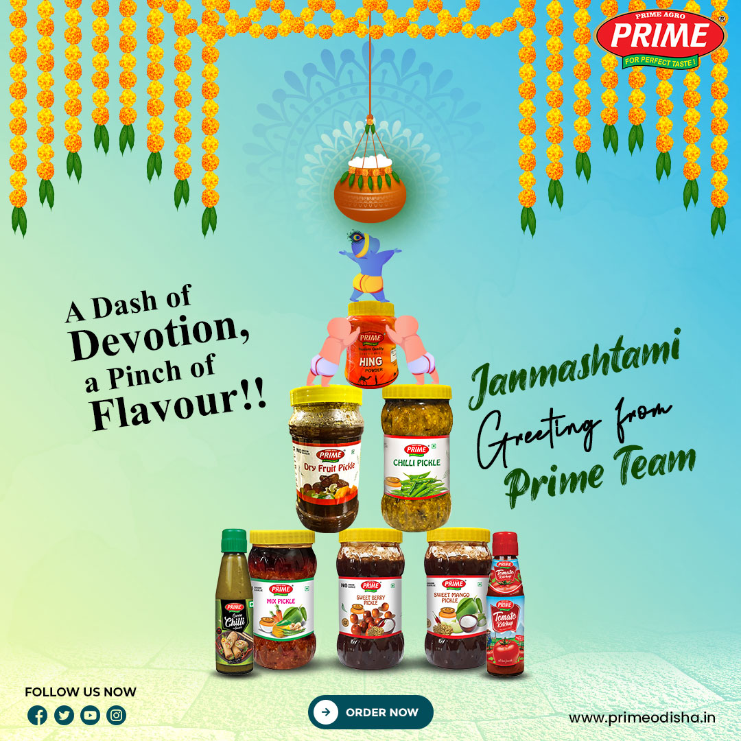 primeagroodisha's tweet photo. As the sweet melody of devotion fills the air, Prime Masala extends warm wishes for a Janmashtami seasoned with love and flavor. 

#janmashtami2023 #loveanddevotion #indianfestival #primemasala #primefoodproducts #primeodisha #primefoods #primeagrofood https://t.co/7lc7g5KU0Z