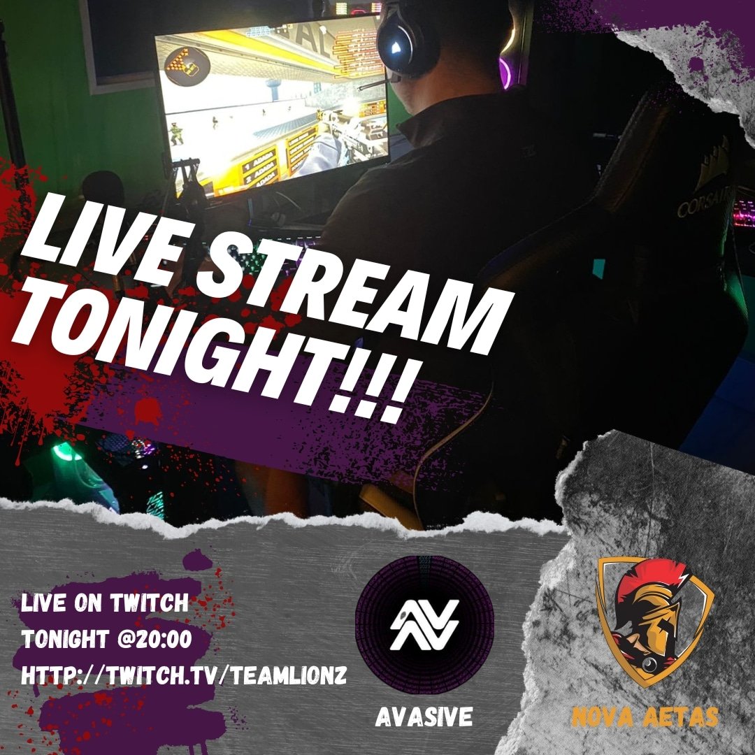 @eseaofficial match tonight vs <a href="/Avasive_esports/">Avasive</a>  🔥🎮

Come join the fun as we live stream at 20:00 on twitch 

Streamer by @lionz92yt on 
twitch.tv/teamlionz