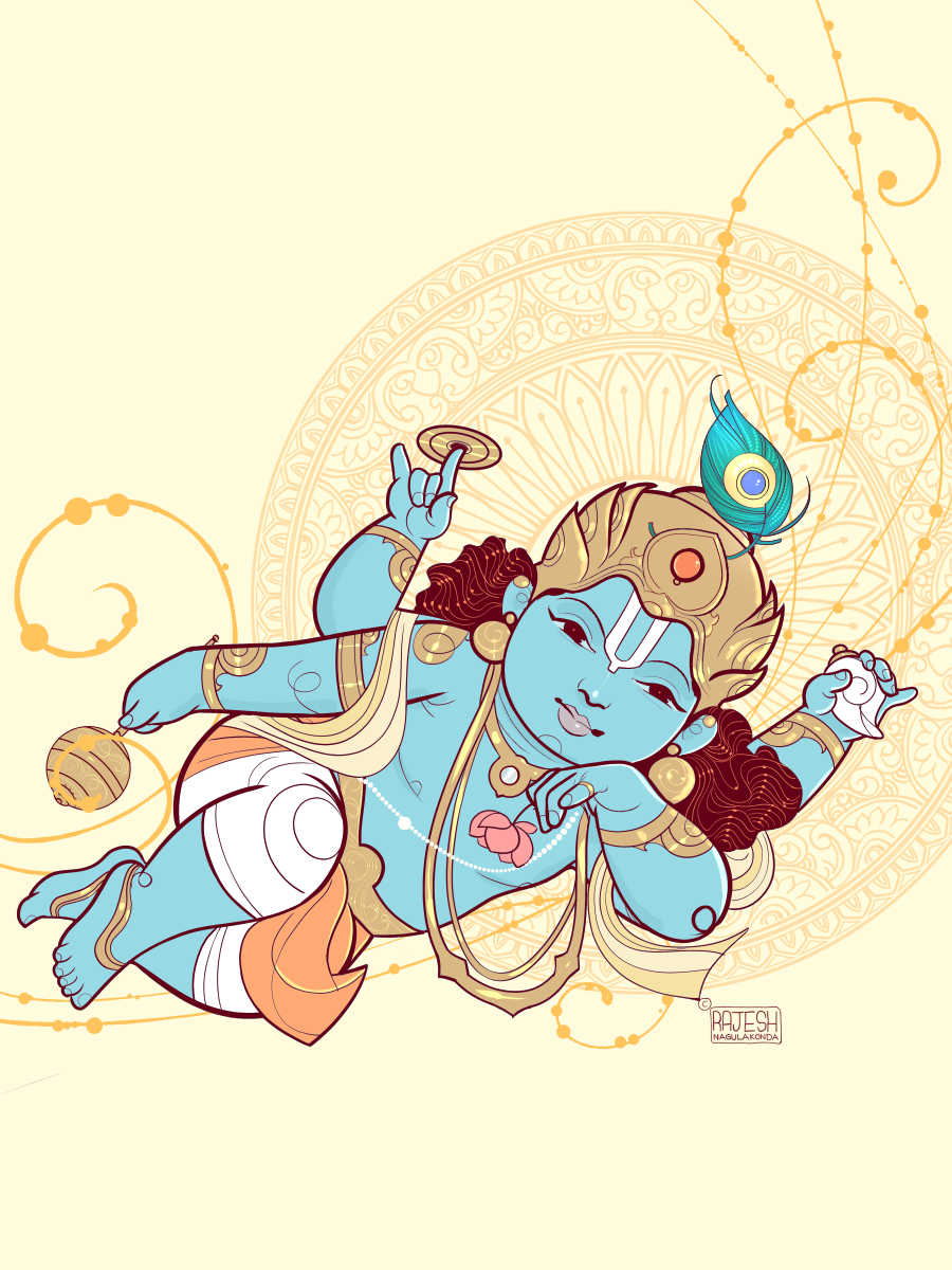 "Dharma Samsthapanarthaya Sambhavami Yuge Yuge"

#Janmashtami #Krishna #CLIPSTUDIOPAINT #digitalartwork