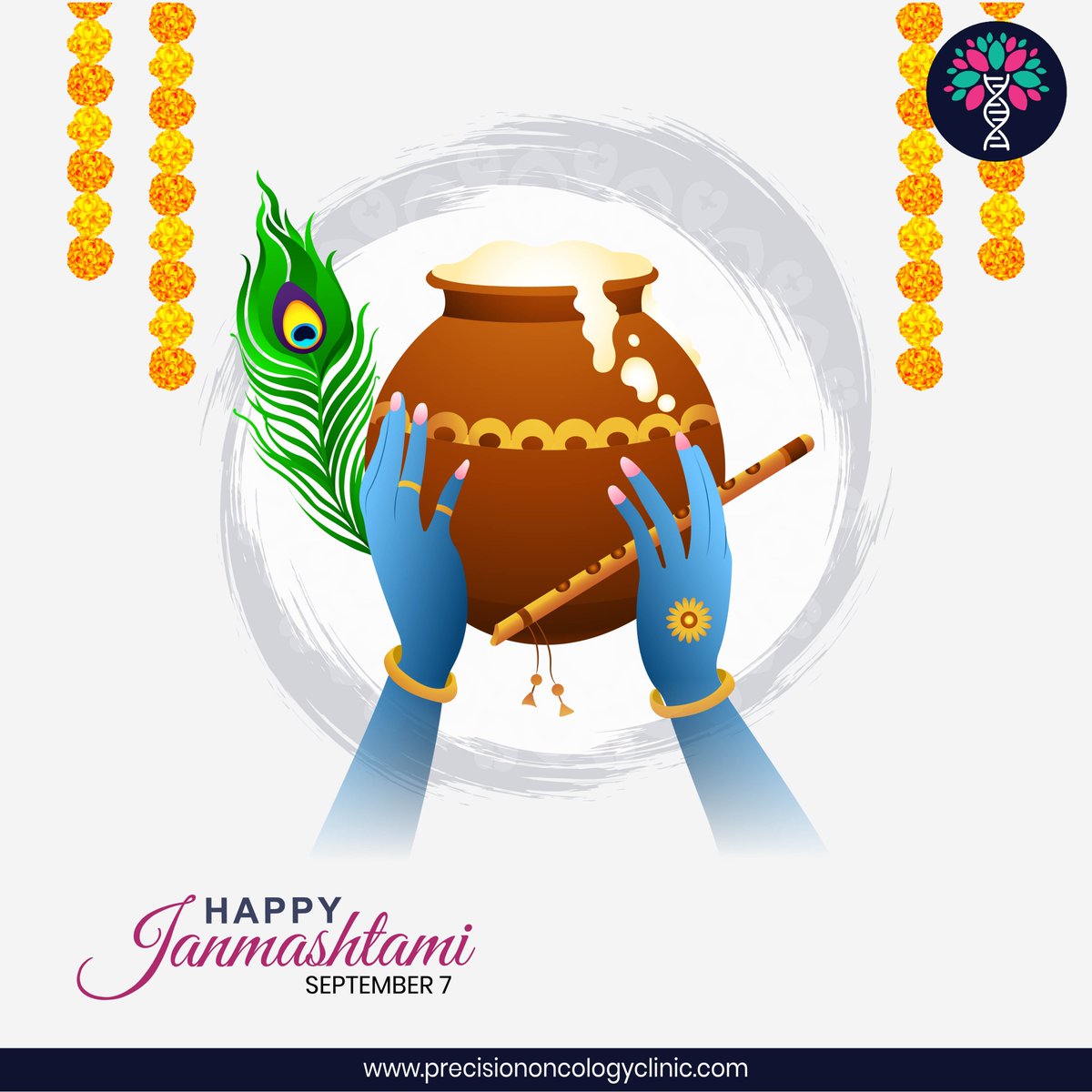 Precision_Onco's tweet photo. Krishna Janmashtami, a day of divine significance and celebration! May Lord Krishna's blessings fill your life with love, joy, and prosperity. Wishing you a blissful and spiritually enriching Janmashtami! Jai Shri Krishna!

#ShriKrishnaJanmashtami #Precisiononcologyclinic https://t.co/25ev77ajLk