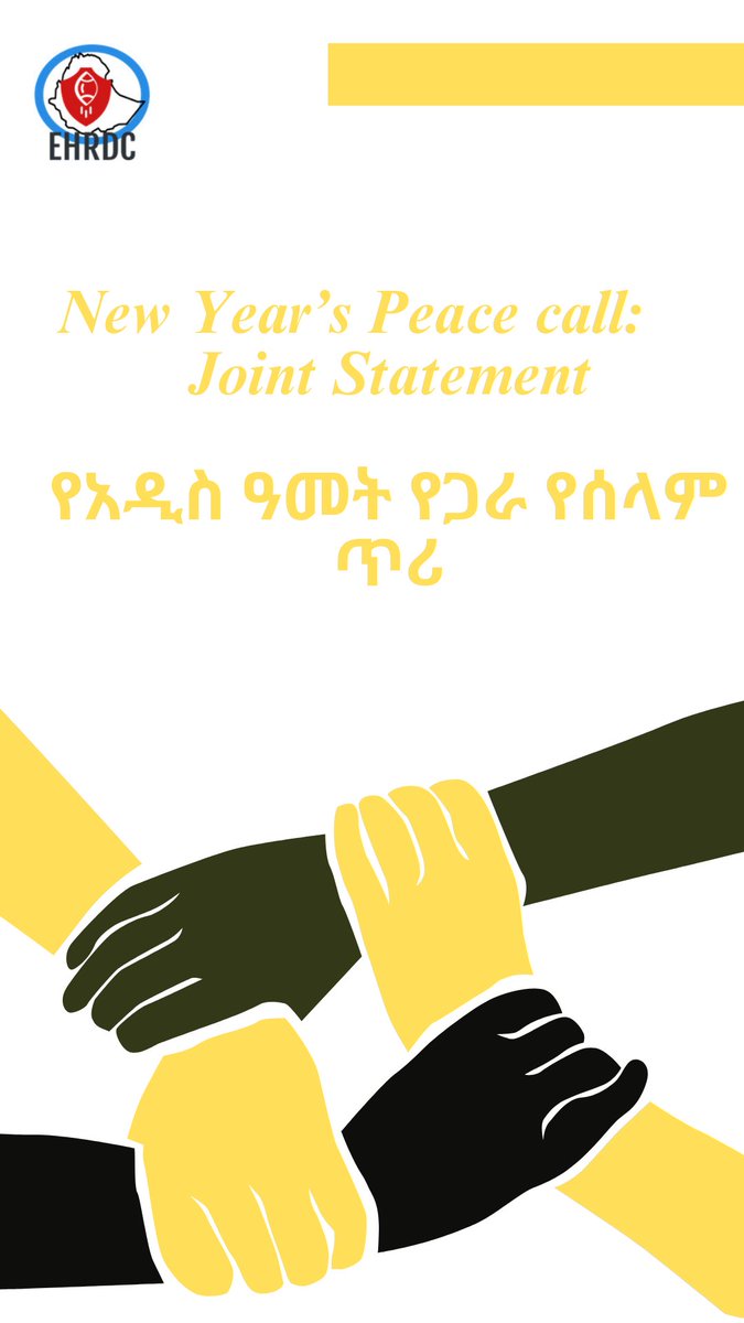 CenterEHRD's tweet photo. Check out New Year's Joint Peace Call issued with 35 civil society organizations.
https://t.co/pJS7CfYjDp
#NewYearPeaceCall
#EthiopiaPeace
#hrdsforpeace
#hrdsforaccountablility
#wedefenddefenders https://t.co/X7RE4o88oQ