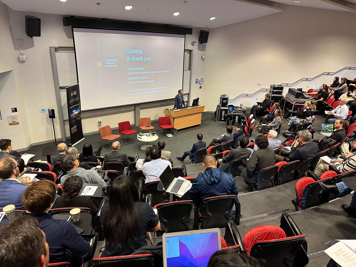 AJRC_ANU's tweet photo. The #JapanUpdate2023 draws to a close. Many thanks again to our esteemed speakers and all attendees.
We hope you left updated on the issues and opportunities facing Japan. The stream remains available on YouTube 👉 https://t.co/Qt5qjfzALC
See you at the next Update! https://t.co/WYhUfTusEo