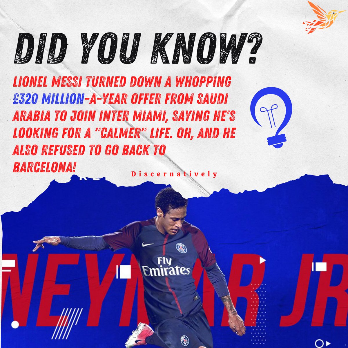 discernatively's tweet photo. DID YOU KNOW?
#Discernatively #NeymarJr #NeymarTransfer #SaudiProLeague #TransferTalks #CareerMove #RewardsAndRisks #SoccerAnalysis #InternationalSoccer #NeymarTransfer #BrazilianFootball #SportsBuzz #ImpactInSaudi #RevolutionaryMove #BoldDecision #NeymarToSaudi #RecentTransfers #FootballHighlights #SoccerUpdates #BrazilianPlayer #FootballExplained #AthleteTransfers #GlobalFutbol #MideastSports #FutureOfNeymar #TransactionBreakdown #ChangingSoccer #Facts