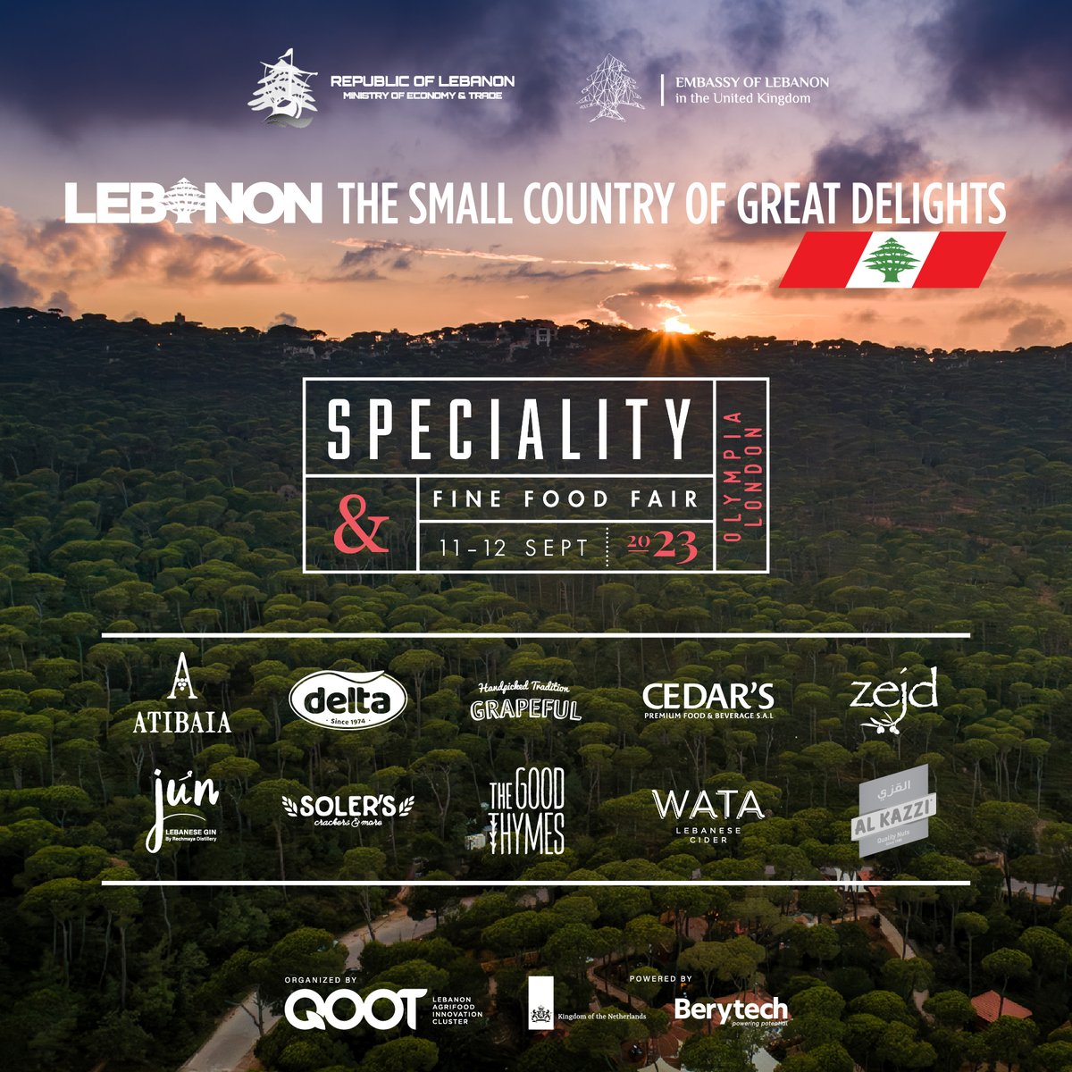 QOOTCluster's tweet image. We&apos;re delighted to invite you to visit the Lebanese Pavilion at the Specialty and Fine Food Fair to meet ten innovative Lebanese Agri-Food companies.

Learn how you can support our mission: qoot.org/event/uk-speci…