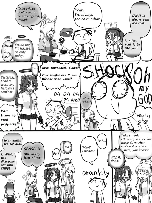 1コマ目の言い回しが日本語知らないと分からないので、言い回しを変えて英訳してみました
合ってるかはわかりません

I changed the wording of the first panel and translated it into English, because non-Japanese speakers don't understand it.
I'm not sure if the translation is correct. 