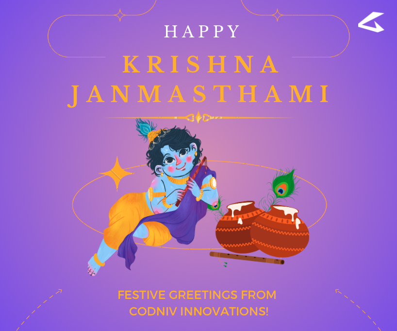 codniv's tweet photo. Happy Krishna Janmashtami from Codniv Innovations!

This Janmashtami, may innovation and joy fill your lives!

Visit https://t.co/vfMxImSywW
Contact: info@codniv.com
#HappyJanmashtami #CodnivInnovations https://t.co/CALTY2FZux