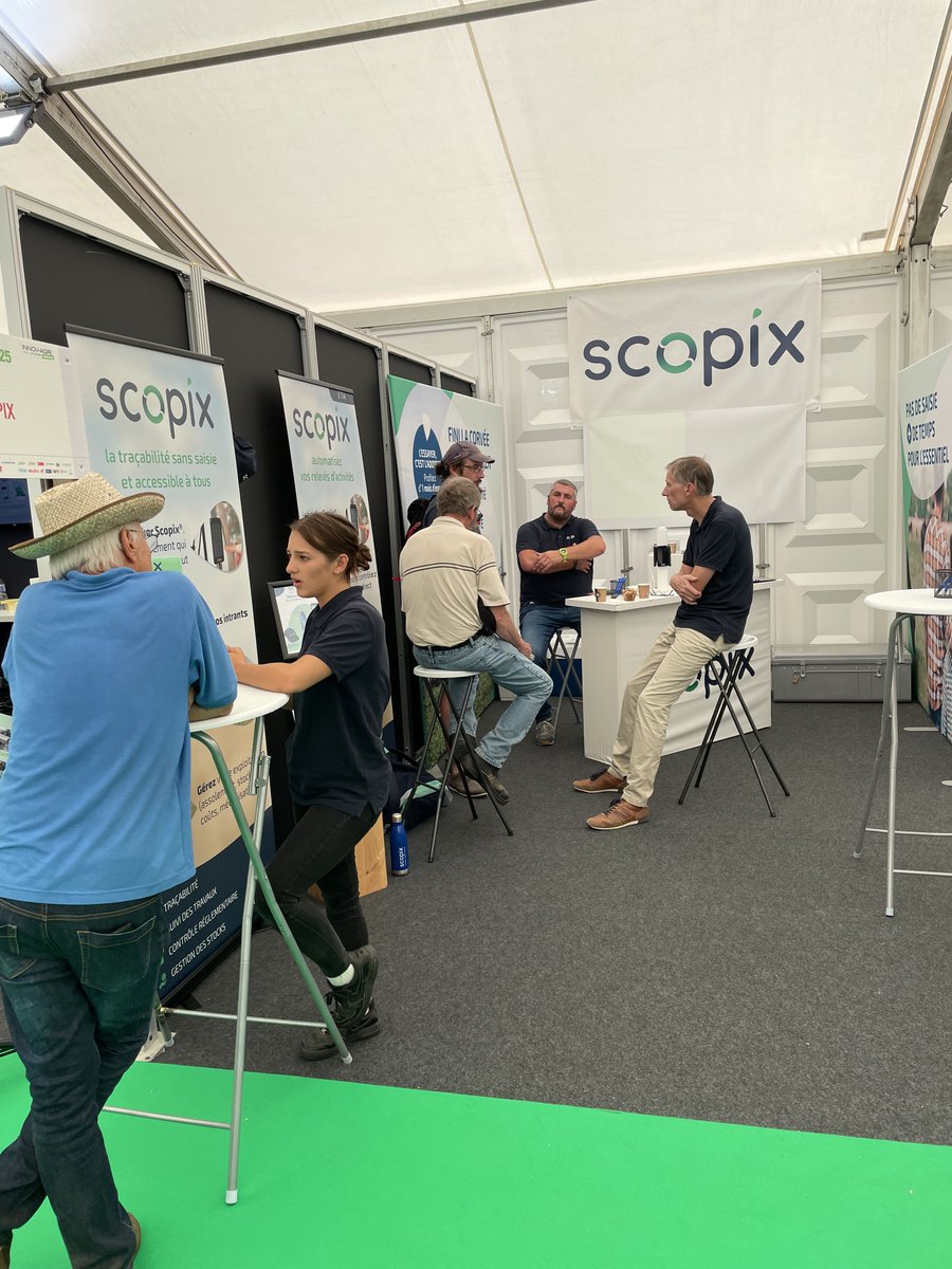 [#InnovAgri2023] 1ère journée au salon <a href="/Innovagri1/">Innov-Agri</a> ! 😄 Merci à tous ceux venus découvrir notre solution de traçabilité #Scopix 🤝 Vous souhaitez simplifier votre traçabilité ? Alors venez nous rencontrer au stand  D05-25 😄#TerraindOpportunité #CultiverVotreCuriosité