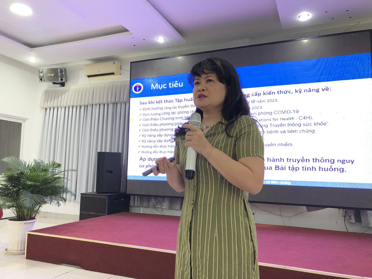RosemarieNorth's tweet photo. “Trust is the ❤️ of #riskcomms,”says Dr Tran Thu Nguyet of 🇻🇳Ministry of Health at a workshop on risk communication for preventing infectious disease &amp; promoting #vaccination for provincial health staff. Proud to be part of the @WHOVietnam team supporting. https://t.co/uJCJdIgyRq