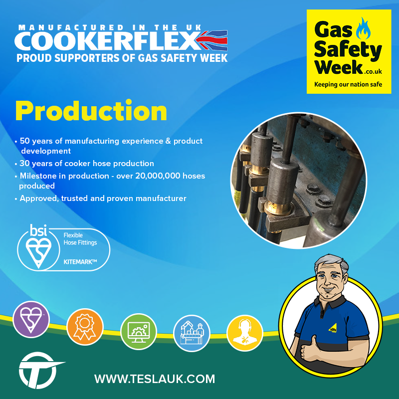 With over 50 years of manufacturing experience and millions of hoses produced, you can rest assure that you are in safe hands with Tesla UK Ltd. #gas #heating #plumbing #gassafetyweek
