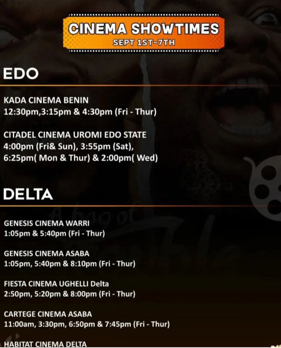 Delta! Benin City! It is time for a dose of laughter! The blockbuster psychocomedy 'a Bag of Trouble' will be showing at these locations and times across Delta &amp; Benin City. Broda Shaggi &amp; Oga Sabinus don finish work.