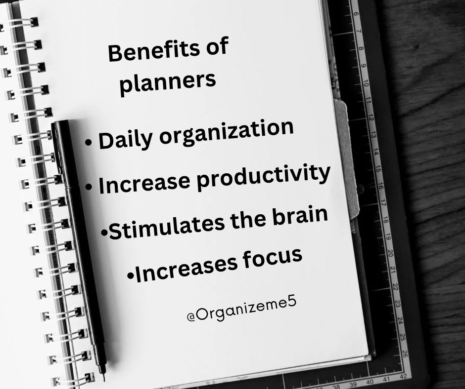 Here are some benefits of planners , do you have a planner yet ? Digital planners coming soon follow and like to know when we drop 🚨👍 #planner #journaling #SmallBusiness