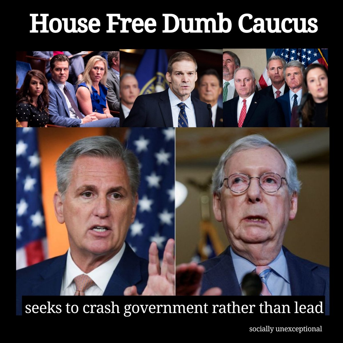 picturethis808's tweet photo. #FREEDUMB #CAUCUS returns after a month of paid vacation eager to #shutdown the #government if they can't impeach #Biden to appease the misfit #GOPt children on the #Reich.
#freedomcaucus #GOP #GOPt #GOPQ #House #Jeffries #McCarthy #Senate #Schumer #McConnell #MoscowMitch https://t.co/cQ5phtj9pc