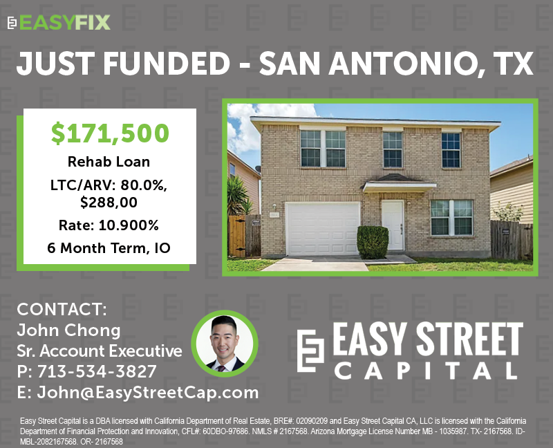 rob_s_simon's tweet photo. #JustFunded #BRRRRmethod
$171,500 Hard Money Loan to purchase and renovate a single family property in San Antonio, Texas! Experienced local investor that balances active duty military, being a RE Agent and BRRRR investing scoops up another property with the plan to BRRRR! https://t.co/MAvNbO6z2R