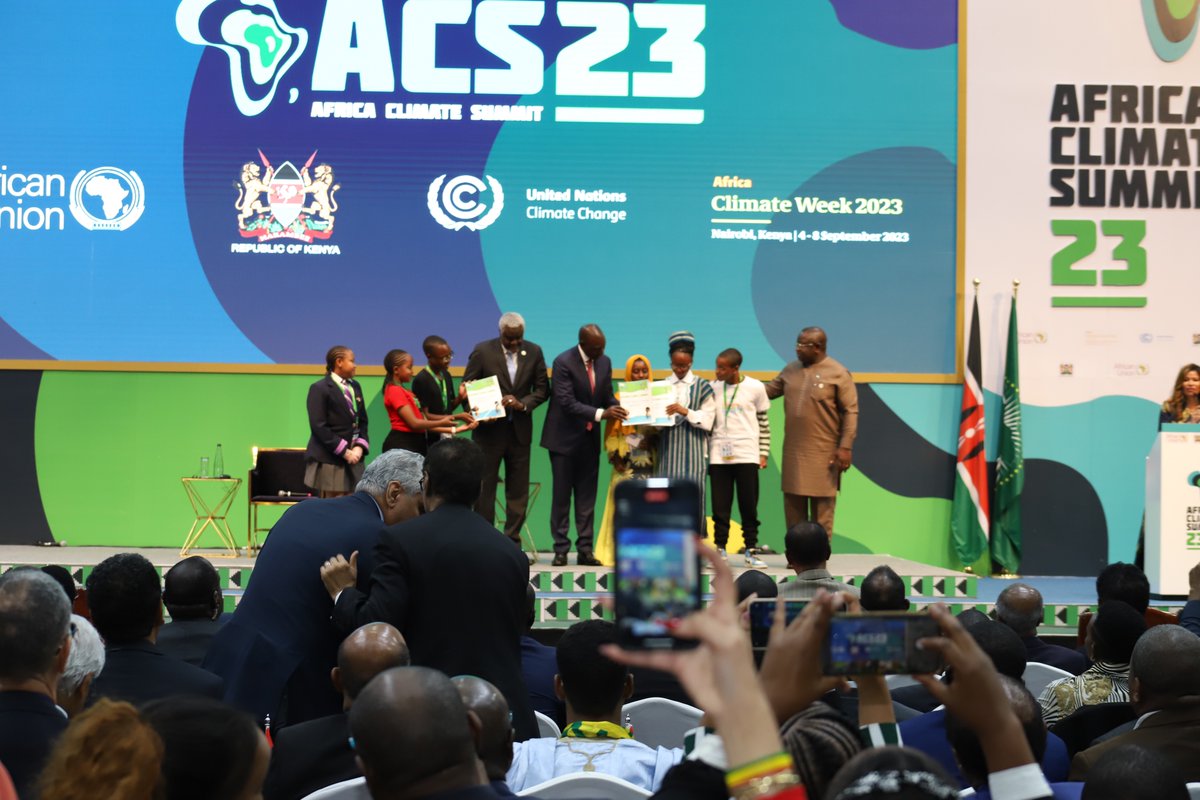 <a href="/WilliamsRuto/">William Samoei Ruto, PhD</a> <a href="/PlanGlobal/">Plan International</a> <a href="/PlanAULiaison/">Plan International African Union LO</a> <a href="/PlanMEESA/">Plan MEESA</a> <a href="/JoiningForcesKE/">Joining Forces for All Children in Kenya</a> <a href="/SaveChildren_KE/">Save the Children Kenya & Madagascar</a> <a href="/save_children/">Save the Children International</a> <a href="/ChildFundKenya/">ChildFund Kenya</a> <a href="/SOSCVKenya/">SOS Children's Villages in Kenya</a> <a href="/tdhnl_africa/">TdH-NL Africa 🧡</a> <a href="/WorldVisionKE/">World Vision Kenya</a> <a href="/MTotoNews/">Mtoto News</a> <a href="/_AfricanUnion/">African Union</a> Phillipa, 16,  from Sierra Leone led other child advocates in presenting the children's declaration to H.E <a href="/WilliamsRuto/">William Samoei Ruto, PhD</a> and Chairperson of the African Union Commission <a href="/AUC_MoussaFaki/">Moussa Faki Mahamat</a>, a call to action in involving children in climate conversations. #AfricaClimateSummit2023