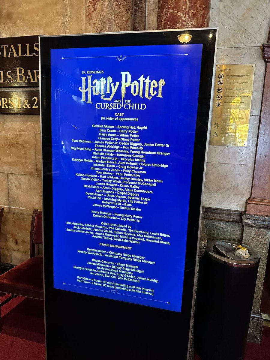 CursedChild_LDN's tweet image. We have nine covers on stage opening the show for the week! They are @harryames_ as Albus, @GigiNoelKing as Rose, @emma_jonesxx as Polly, @KeltonHoyland as Karl, @aDavidMara as Snape, @hughesapril as Delphi, @ruch_rai12 as Myrtle, @RobCurtis01 as Bane and James McGregor as SM! ⚡️