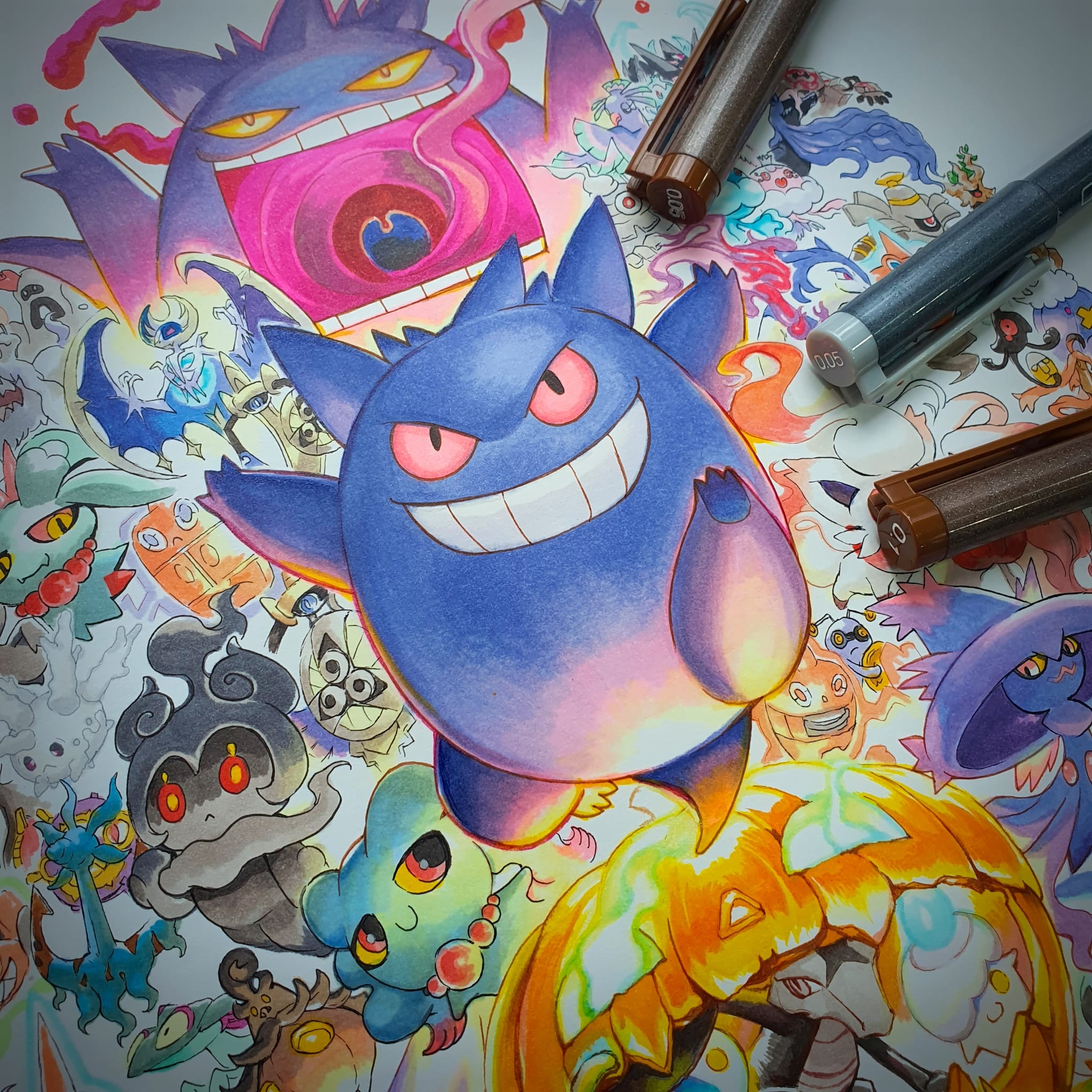 Mega gengar shiny ✨  Gengar pokemon, Pokemon painting, Pokemon art